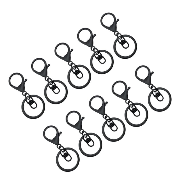 Naiovety 10 pack/lote mosquetones garra de langosta para llavero-accesorios fuertes y funcionales para nadar con llave fácil negro Type3 NO3