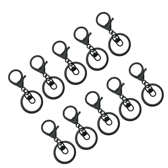 kurtrusly 10pcs/set Sturdy And Durable Keychains Lobster Clasps Swivel Hooks And Variety Swimming black 1Set