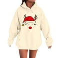 thumbnail image 5 of XIAOCHA Couples Hoodies for Christmas Oversized Reindeer Hooded Sweatshirt Festive Warm Casual Holiday Wear Top, 5 of 6