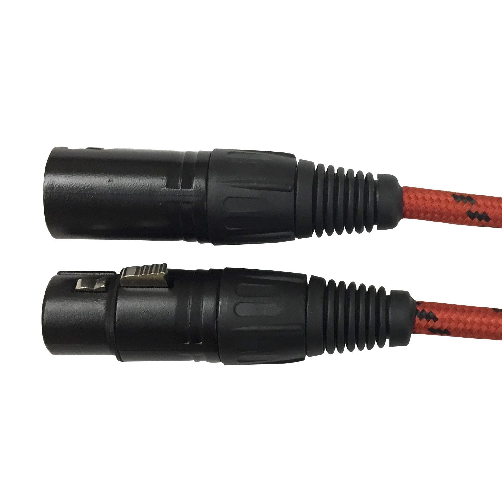 Clutch 20' Red Braided Sure-Fit XLR Female to XLR Male Microphone / Speaker Cable (4 pack)