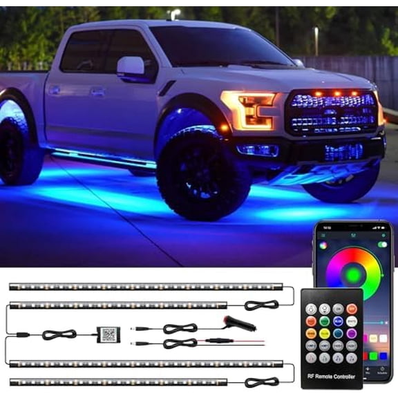 Underglow Kit for Car, Led Underglow Lights with App and Remote Control, 16 Million RGB Colors, 29 Preset Modes, Music & DIY Mode, Under Car Led Lights Exterior for SUVs, Trucks, DC 12V