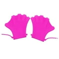 thumbnail image 4 of Guantes de natación palmeados Guantes de natación Silicona con correa para la muñeca Aletas de mano de buceo Guantes acuáticos ajustables para piscina Violeta Sunnimix Guantes de natación, 4 of 8