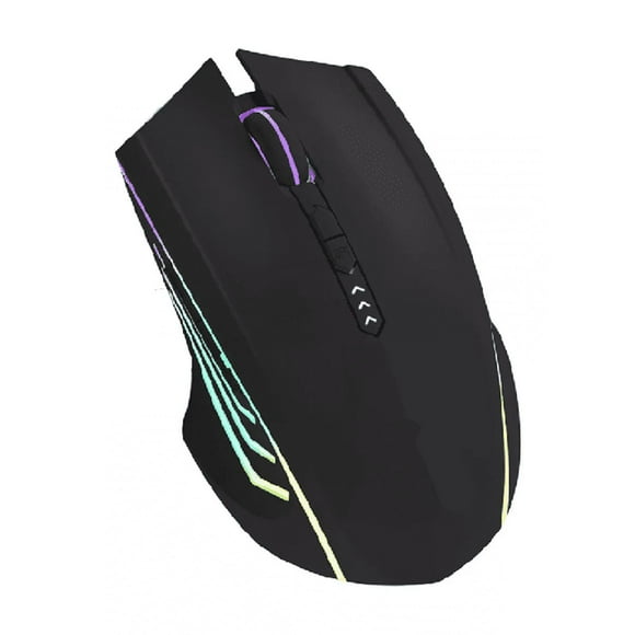 Mouse Inalámbrico Bluetooth Recargable Ergonomía 2.4g 3modos negro líneas colores