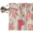 thumbnail image 5 of Retro Valentine''s 3 PCS Kitchen Curtain Valance and Tiers Set, Rod Pocket Small Half Tier Valances Window Curtains Panel, Vintage Spring Flower Botanical Love 55"x24" (Set of 2 Tiers & Valance), 5 of 5