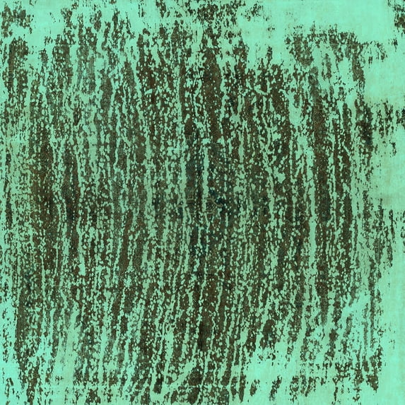 Ahgly Company Indoor Square Abstract Turquoise Blue Modern Area Rugs, 6' Square