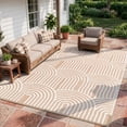 thumbnail image 2 of Wonnitar 8'x10' Large Outdoor Patio Rug, Waterproof Reversible Outdoor Rug for RV Camping Plastic Straw Mat for Porch Decor, Lightweight Outside Carpet for Picnic Balcony Backyard, Khaki-Rainbow, 2 of 10
