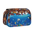 thumbnail image 1 of Disketp Animals On Noah's Ark2 Estuche de Lápices de Doble Capa con Tapa Abatible y Cremallera, Organizador Escolar para Adolescentes y Adultos, 1 of 7