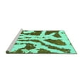 thumbnail image 2 of Ahgly Company Machine Washable Indoor Rectangle Abstract Turquoise Blue Modern Area Rugs, 8' x 12', 2 of 4