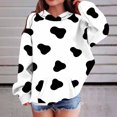 thumbnail image 2 of Kids Hoodie Fleece Cow Print Pullover with Pockets Warm Animal Hooded Sweatshirt, Long Sleeve,Cozy, Casual, Loose Fit, for Girls Ages 3-14 Years, 2 of 6
