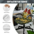 thumbnail image 3 of FKELYI 3 Pcs Set Office Chair Cover with Armrest Covers Anti-Dust Swivel Boss Chair Slipcover Yellow Lily Floral Cardinal Bird Print Gaming Armchair Protector, Small, 3 of 6