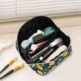 thumbnail image 2 of FORMRS Makeup Bag Travel Cosmetic Organizer for Women Fold Flat Zipper Pouch with Handle, Green Lemons, 2 of 8