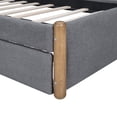 thumbnail image 6 of Harper & Bright Designs Twin Size Upholstered Platform Bed with Trundle, Modern Berber Fleece Bed Frame for Boys Girls Bedroom, Gray, 6 of 10