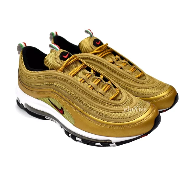 Ni - ke NWT Ni - ke Air Max 97 IT Gold ITALY Flag Sneakers 2018 Mens 4.5 Womens 6 AUTHENTIC