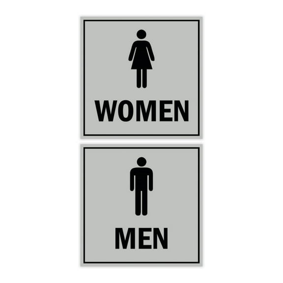 Square men women sign set (Lt Gray) - Medium