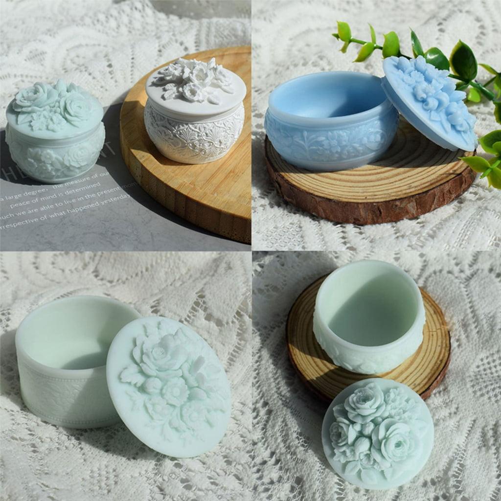 Yammee Rose Decorative Storage Box Container Molds Storage Box Silicone Mold for DIY Epoxy Resin Trinkets Holder Home Decor