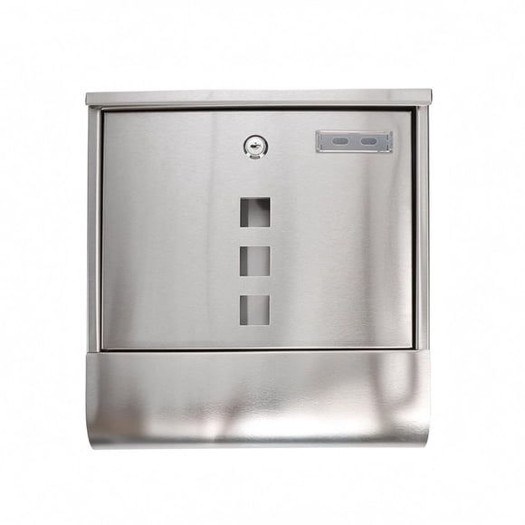 predolo Locking Stainless Steel Mailbox Mail Slot Mailbox with Viewing Window Curved Front, Eu-style Ss Mailbox
