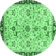 thumbnail image 1 of Ahgly Company Indoor Round Abstract Emerald Green Modern Area Rugs, 3' Round, 1 of 4