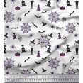 thumbnail image 1 of Soimoi Velvet Fabric Bat,Skull & Witch Halloween Print Sewing Fabric Yard 58 Inch Wide, 1 of 1