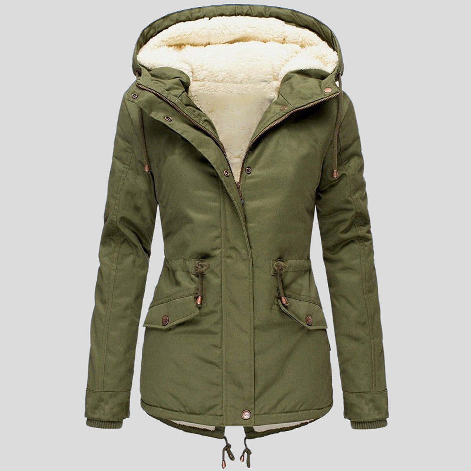 HSMQHJWE Womens Jacket Warm Up Jacket Women Women'S Thickened Overcoat Plus  Size Warm Trendy Winter Lined Snow Coat Jacket Outwear With Hood And Side  Pockets Lightweight Jackets For Wom 