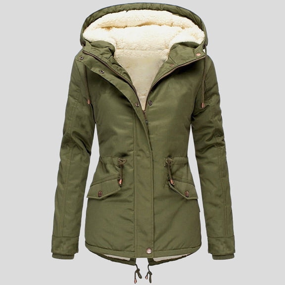 Aayomet Rain Coats For Women Women's Winter Long Casual Jacket, Hooded Zip Warm Parker, Slim Fit Long Sleeve Pocket Coat,Army Green XXL