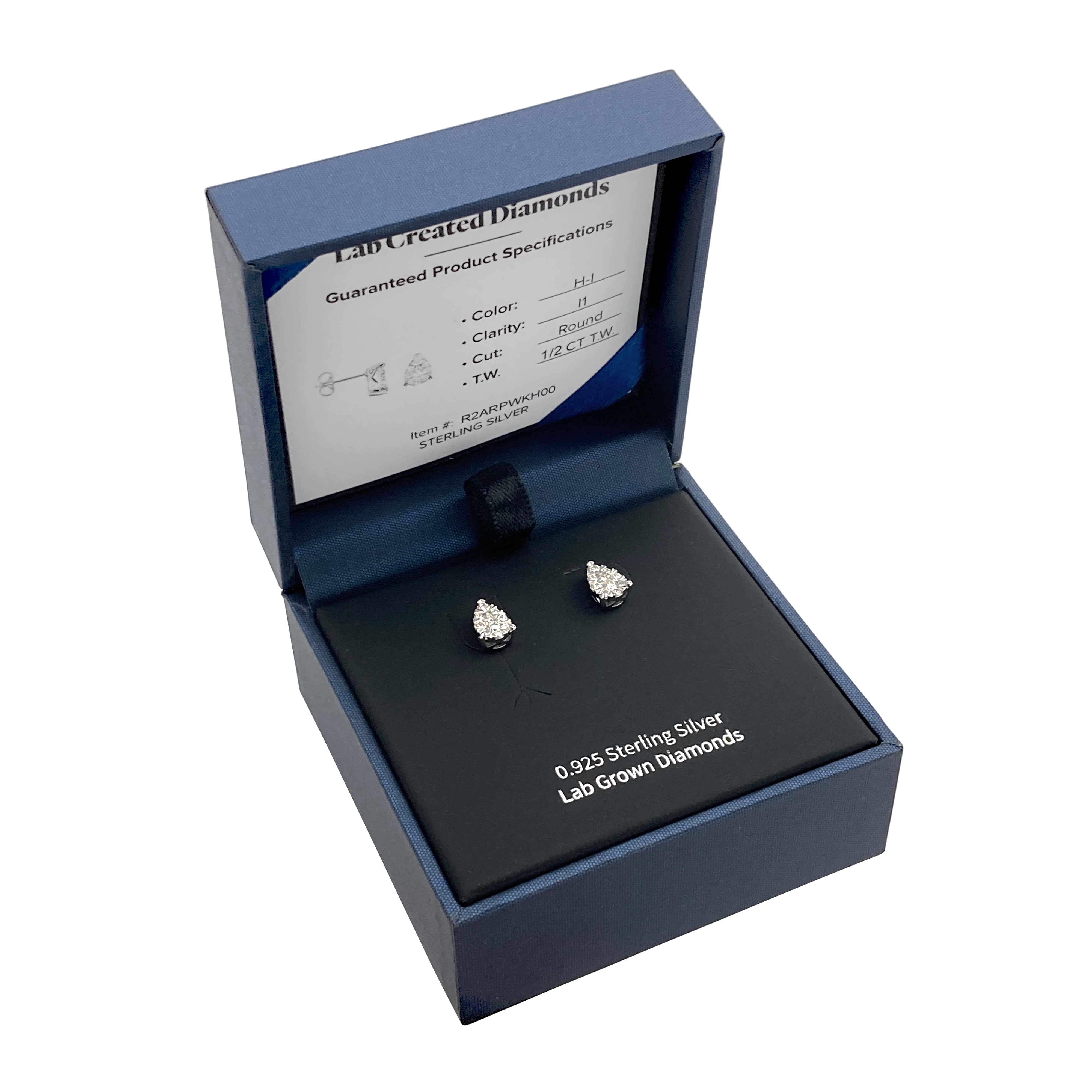 Morgan & Paige 1/2 CT TW Lab Grown Diamond Earrings in Platinum over Sterling Silver, Adult Female