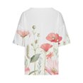 thumbnail image 4 of Viikei Clearance Fall Clothes for Women Fashion,Women's Ladies Fashion Casual Cropped 3/4 Sleeve Printing Loose Shirt Blouse Top White S, 4 of 5