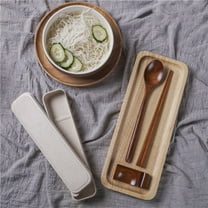 WHAMVOX  4 PCS Chopsticks Spoon Kit Portable Tableware Set Camping Utensils