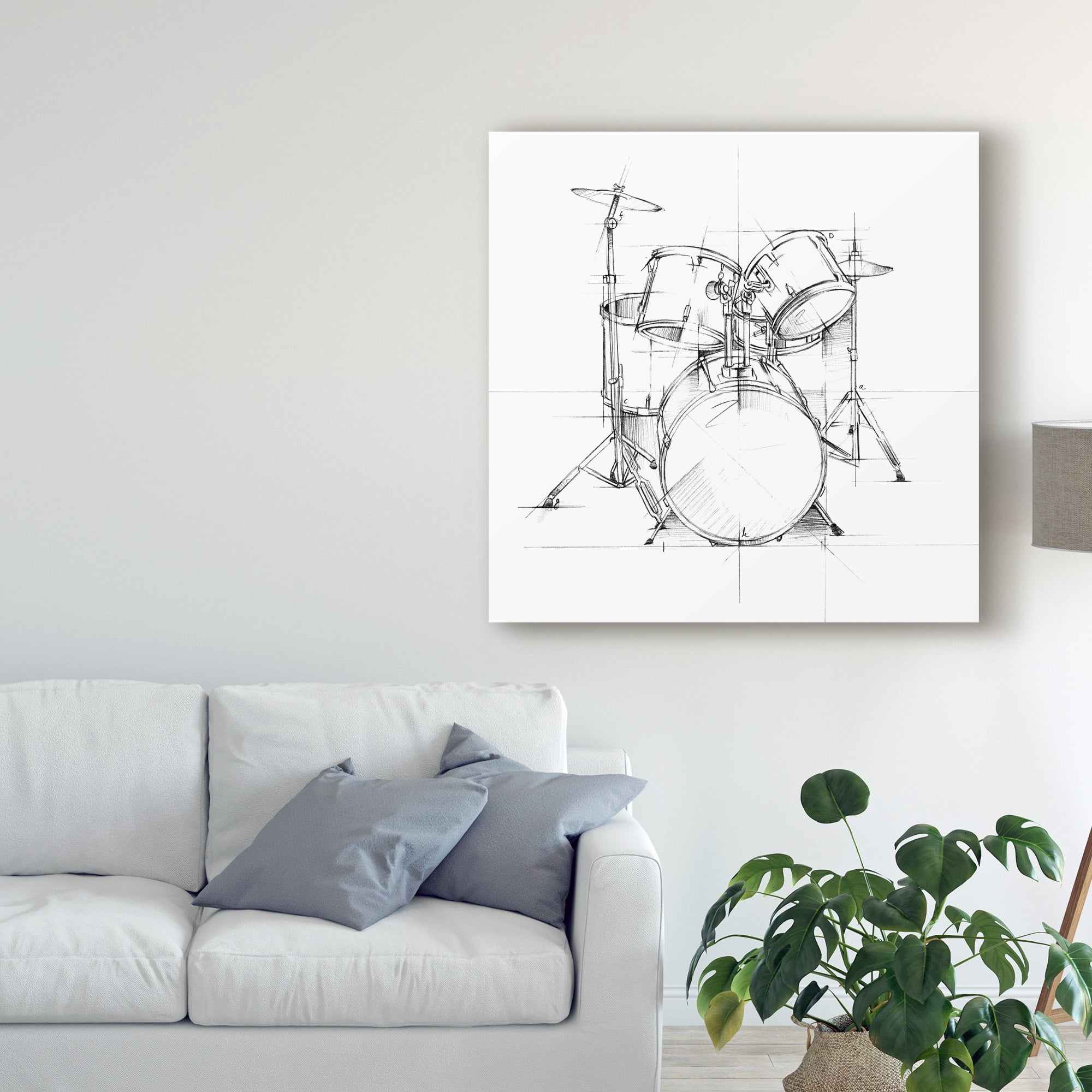 Trademark Fine Art 'Drum Sketch' Canvas Art by Ethan Harper
