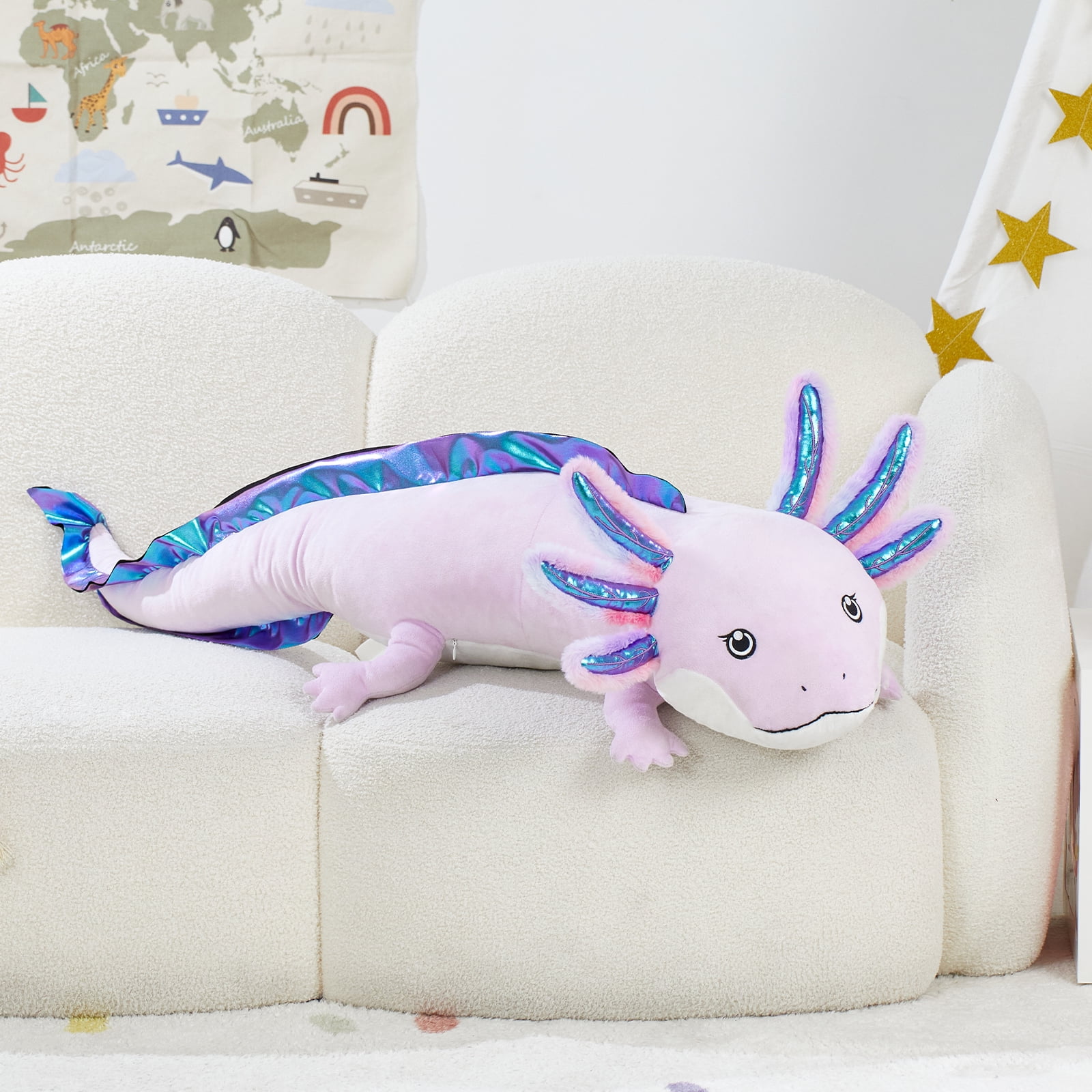 MaoGoLan 43.3 inch Long Axolotl Plush Pillow Axolotl Stuffed Animal Plush Toy Stuffed Net Toys