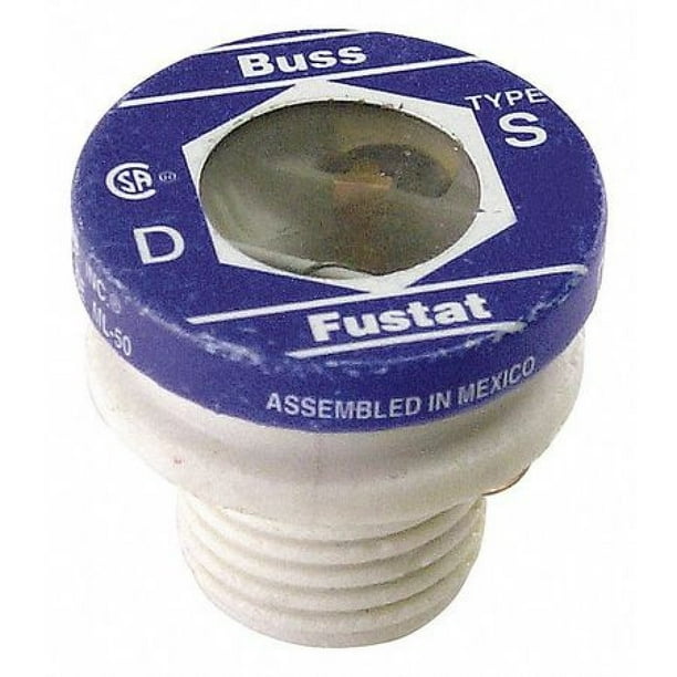 EATON BUSSMANN SL15 15A ScrewIn Time Delay Ceramic Plug Fuse , 125VAC