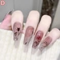 thumbnail image 1 of 24Pcs/Box Charming Pink Short Detachable Finished Fingernails Ballet Wearable Nails Press Square Head On Fake Cover Full Z9P4, 1 of 7
