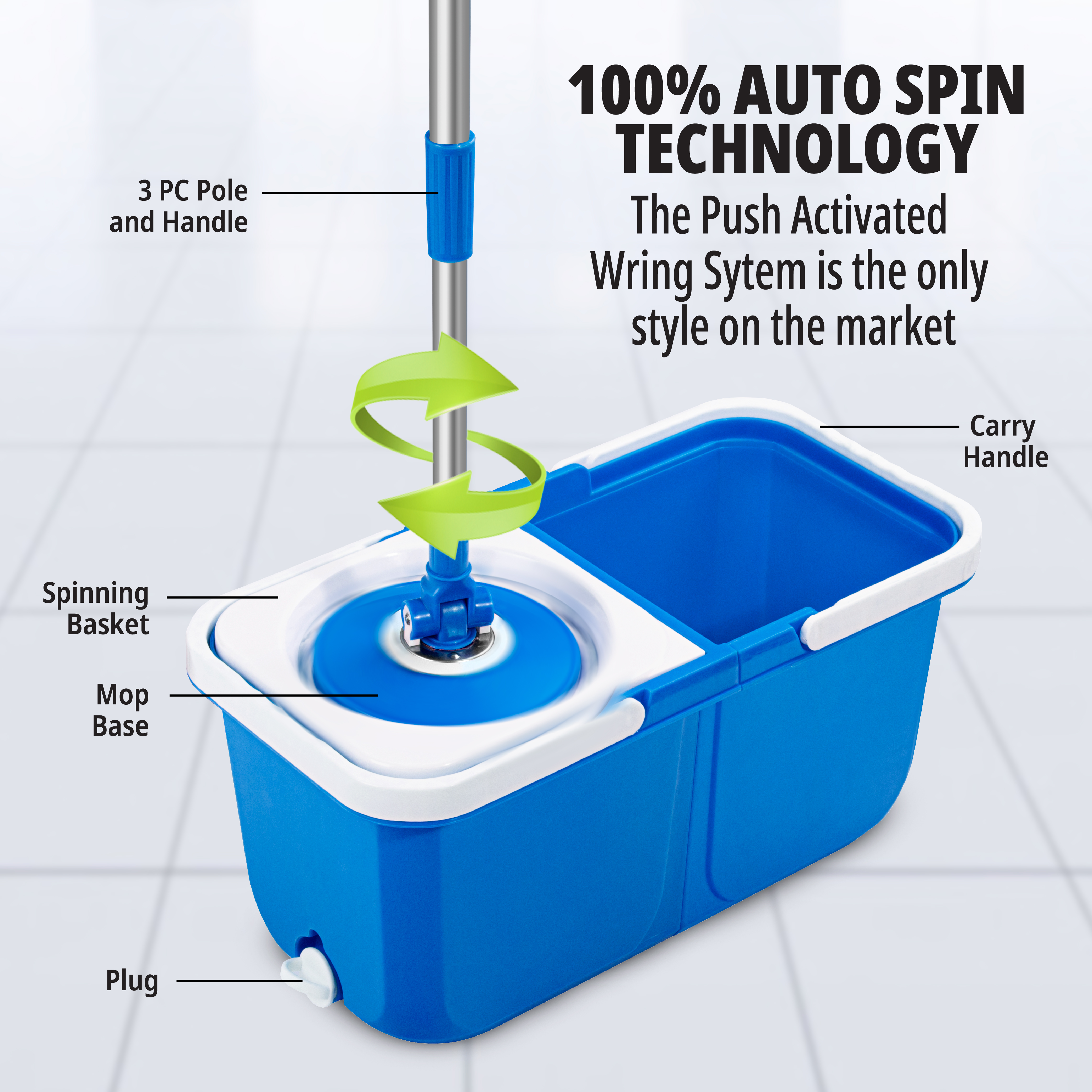Insta Mop Spin Mop and Bucket with Wringer Set photo 3