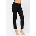 thumbnail image 3 of Judy Blue Black Mid-Rise Destroyed Slim FIT Jeans Women's Pants Bottoms Super Cute 15 Plus Black, 3 of 3