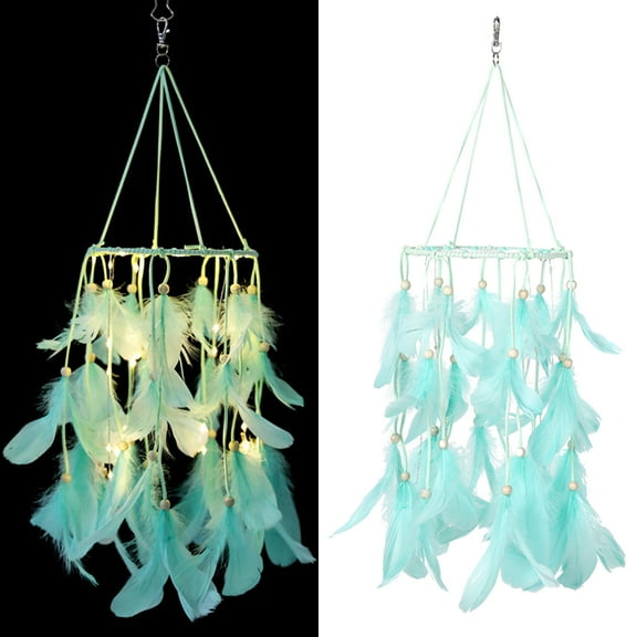 HEMOTON Dream Catcher with Lights Dream Catcher Decor Green