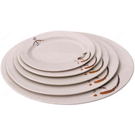 

M.V. Trading EP209 Round Melamine Plates with Eggplant Design 9-Inches Set of 4