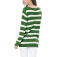 thumbnail image 4 of Allegra K Women's Round Neck Long Sleeves Drop Shoulder Loose Striped Tunic Sweater, 4 of 8