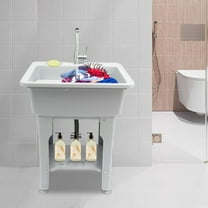 Utility Sink Laundry Tub with Faucet & Basement for Laundry Room Garage or Shop