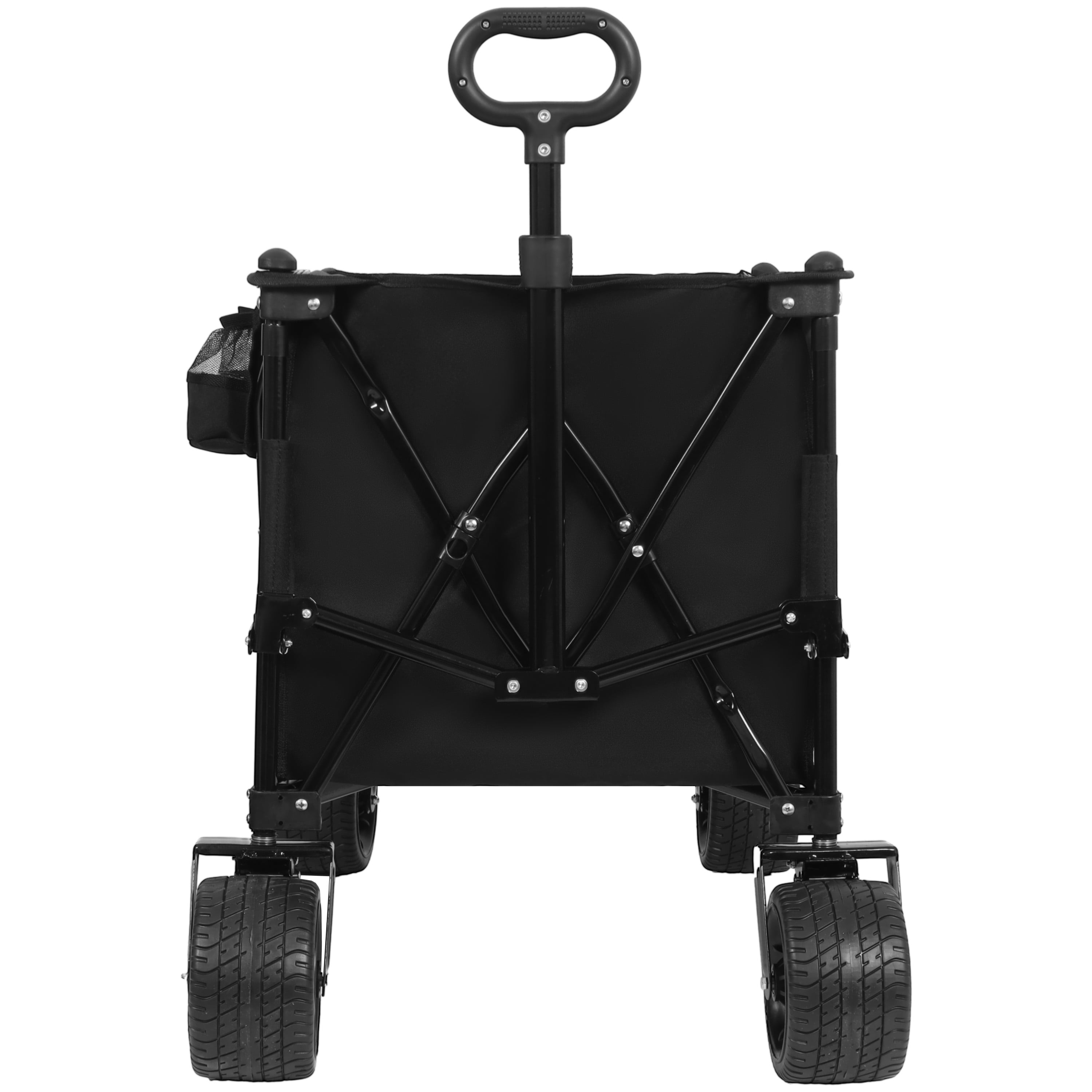 Foldable Wagon with Extended Tailgate, 480LBS Heavy-Duty All-Terrain Cart, Large Beach Wheels, Expandable Utility Wagon for Outdoor Activities