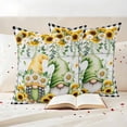 thumbnail image 3 of Sunflower Gnomes Outdoor Waterproof Pillow Covers, Spring Farmhouse Daisy Leaf Wooden Grain Decorative Square Throw Pillowcase Sofa Cushion Sham for Patio/Couch/Chair, 18"x18" 2 Pack, 3 of 8