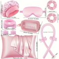 thumbnail image 4 of 11pcs Women'S Multicolor Hair Curling Set with No-Heat Waves, High-Quality Sleep Cap, Velvet Color Satin Pillowcase, Bow Headband, and Sleeping Bag - Ideal Gift Storage Bag for Curly Hair, 4 of 10