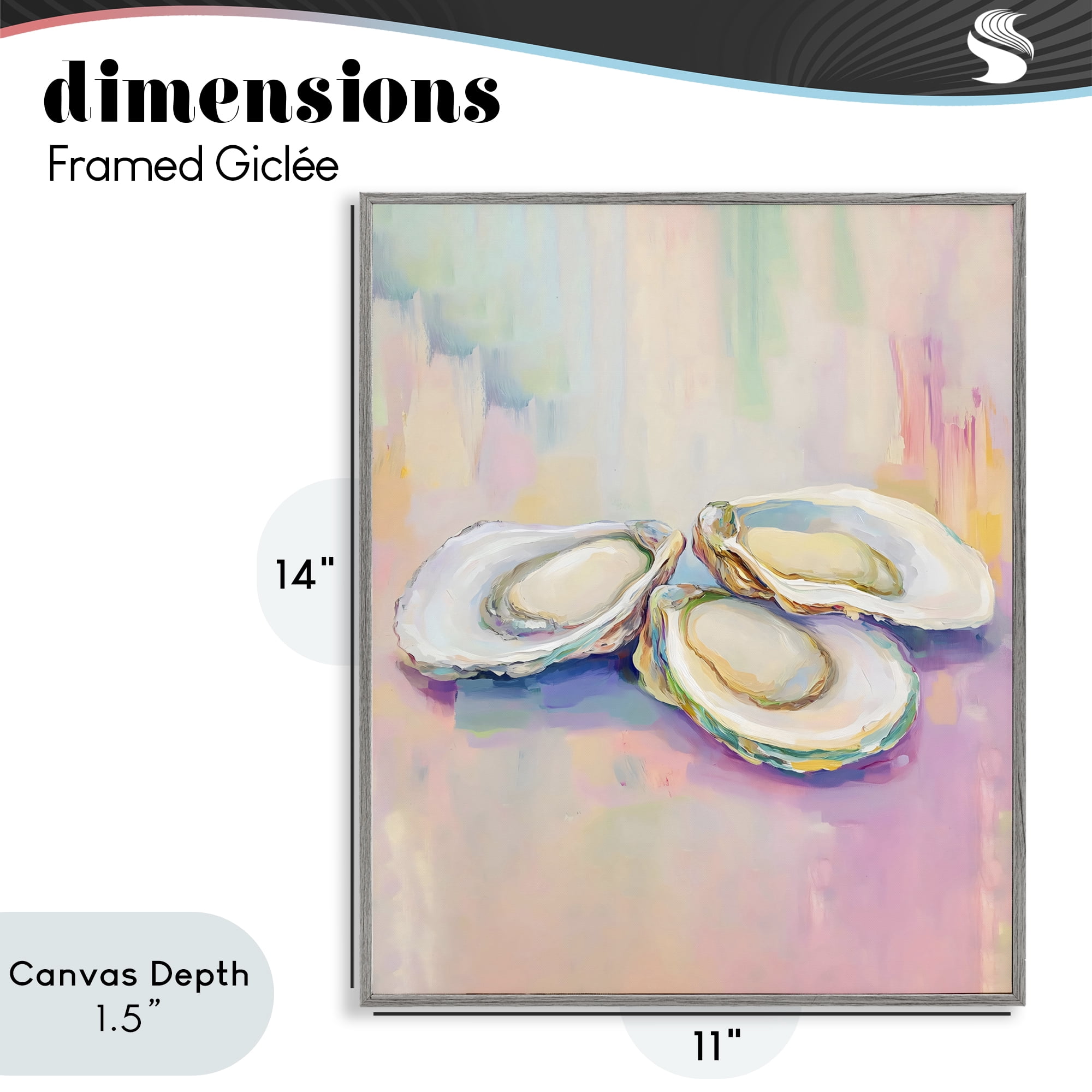 Stupell Industries Pastel Oysters Harmony Gray Framed Giclee Art, design by The Prints Vibe
