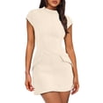 thumbnail image 1 of Vestido Resort Wear OFEEFAN para mujer, corte ajustado, color albaricoque S, 1 of 6