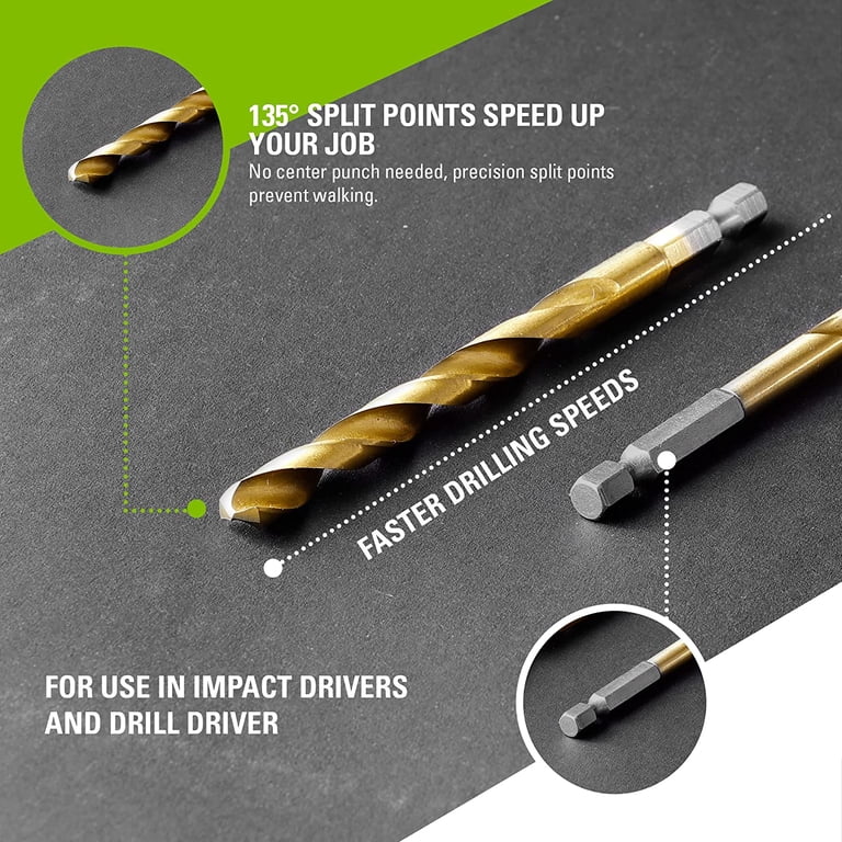 Greenworks 22-Piece HSS Titanium Drilling Bit Set with Case