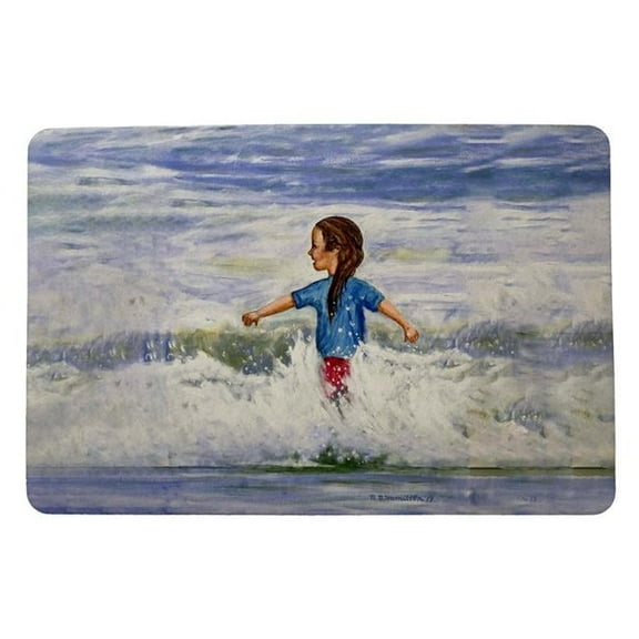Betsy Drake DM1156 18 x 26 in. Girl in Surf Door Mat