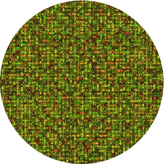Ahgly Company Machine Washable Indoor Round Transitional Pistachio Green Area Rugs, 8' Round