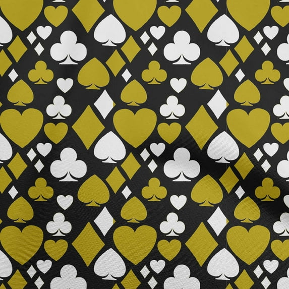 oneOone Viscose Jersey Dark Olive Green Fabric Poker Card Craft Projects Decor Fabric Printed By The Yard 60 Inch Wide