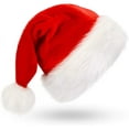 thumbnail image 1 of Gorro de Navidad, Gorro de Papá Noel, Gorro navideño para adultos, Gorros navideños cómodos de terciopelo unisex Piel clásica extra gruesa para Navidad Año Nuevo Suministros festivos para fiestas navideñas 45 cm JM, 1 of 4