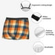 thumbnail image 3 of Balery Warm Orange Plaid Calzoncillos bóxer para hombre, ropa interior de algodón suave y transpirable con cinturilla de nailon-Small, 3 of 5