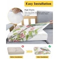 thumbnail image 5 of Pink Flower Sofa Couch Cushion Covers Washable, Removable Stretchable Sectional Couch Covers, Green Leaf Birds Vintage Painting Spring Slipcovers for L & T Shape Sofa Furniture Protector M Size 1 pc, 5 of 7