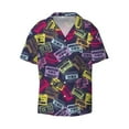 thumbnail image 3 of Balery Retro Cassette Music Men's Casual Button Down Shirt Short Sleeve Textured Summer Cuban Beach Shirts-XX-Large, 3 of 7